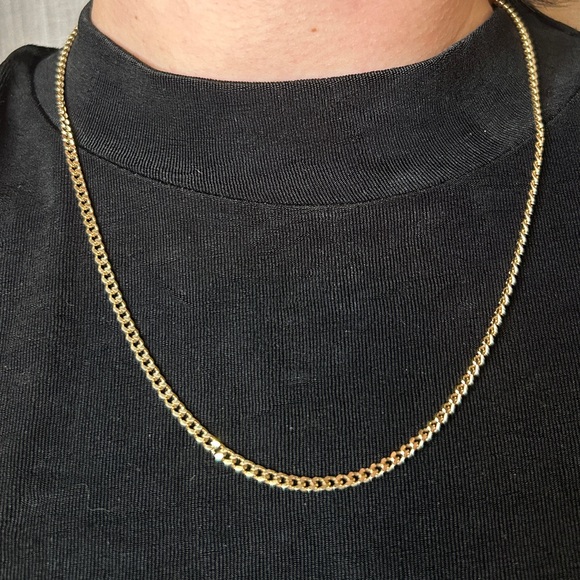 18K GOLD PLATED CHAIN CURB LINK GOLD CHAIN FIGARO CHAIN BOX CHAIN VENETIAN MONET - Picture 1 of 4